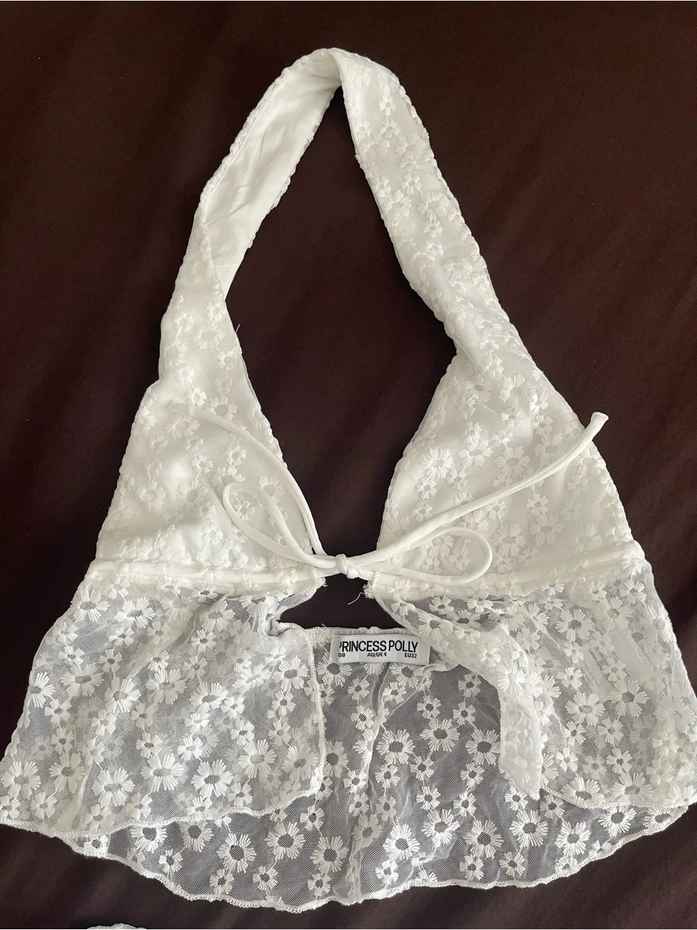 Princess Polly White Lace Halter Crop & A-Line Skirt Set - Picture 2 of 4